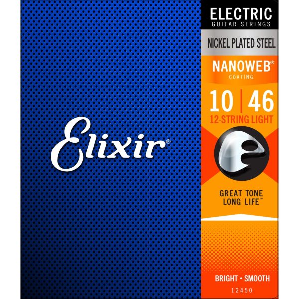 Elixir Nanoweb Electric 12-String Guitar Strings (Light 10-46) For Sale