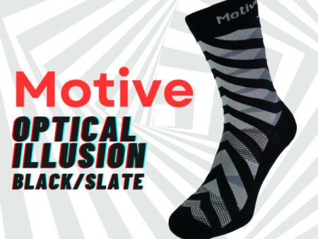 Motive Sock Sport Performance Illusion Crew - Black Slate Discount