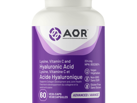 AOR Hyaluronic Acid with Lysine and Vitamin C 224 mg (60 VCaps) For Discount