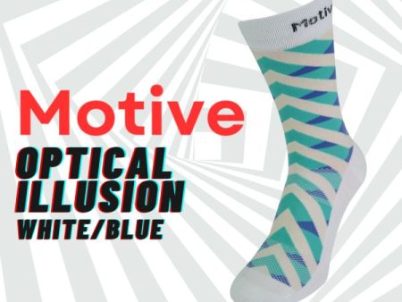 Motive Sock Sport Performance Illusion Crew - White Blue Fashion