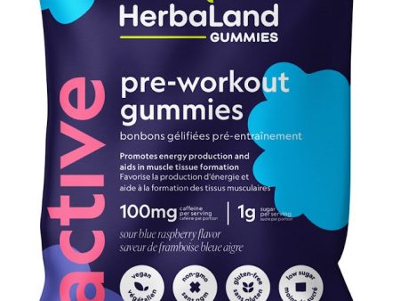 HerbaLand Active Pre-Workout Gummies - Sour Blue Raspberry on Sale