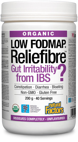 Natural Factors Organic Low Fodmap Reliefibre - Unflavoured (200 g) Online