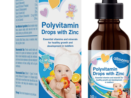 Allmom s Choice Polyvitamin Drops With Zinc For Children - Mandarin Orange (50 mL) Online now