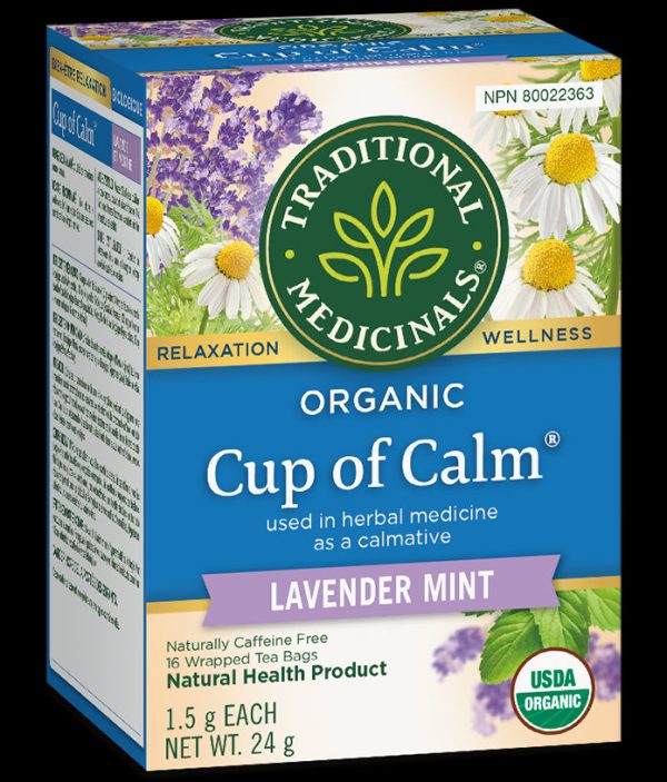 Traditional Medicinals Organic Cup of Calm Tea - Lavender Mint Leaf (16 Tea Bags) on Sale