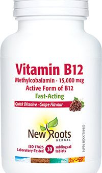 New Roots Vitamin B12 15000 mcg Fast Acting - Grape (30 Tablets) Online