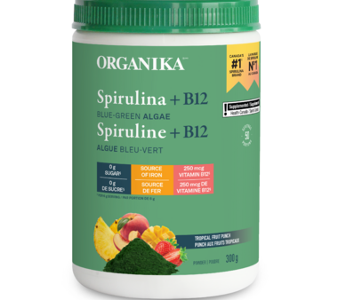 Organika Spirulina with B12 -Tropical Fruit Punch (300 g) Online Sale