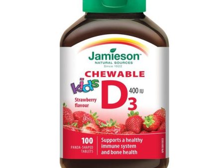 Jamieson Kids Vitamin D 400 IU - Strawberry (100 Chewable Tablets) Supply