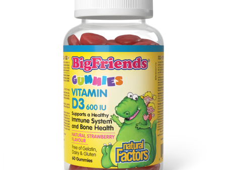 Natural Factors Big Friends Vitamin D3 600 IU - Natural Strawberry (60 Gummies) Cheap