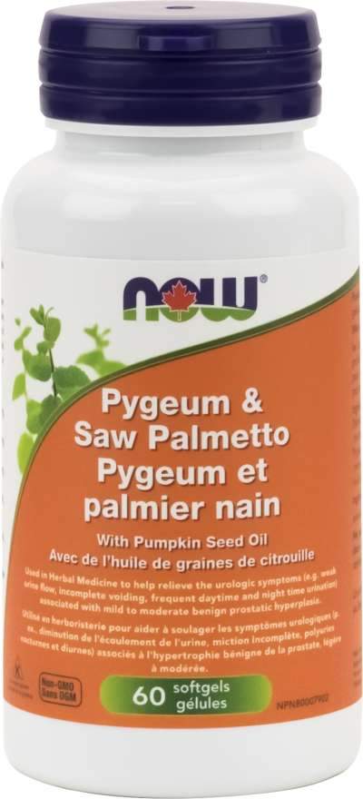 NOW Pygeum & Saw Palmetto with Pumpkin Seed OIl (60 Softgels) on Sale