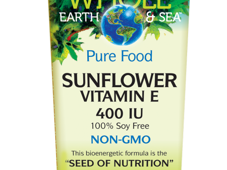 Whole Earth & Sea Pure Food Sunflower Vitamin E 400 IU (90 Softgels) For Sale