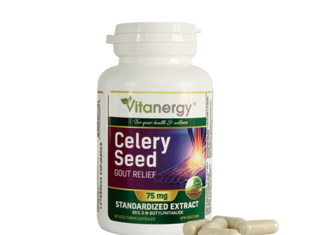 Vitanergy Celery Seed Gout Relief 75 mg (60 VCaps) Discount