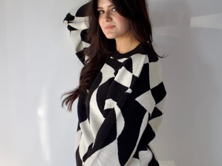 Abby Abstract Checkered Sweater Sale