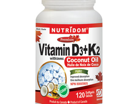 Nutridom Premium Vitamin D3+K2 120 Softgels Fashion