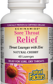 Natural Factors Sore Throat Relief with Zinc - Natural Cherry (60 Lozenges) Online Hot Sale