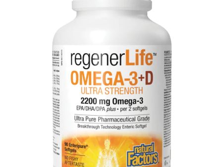 Natural Factors RegenerLife Omega-3 + D Ultra Strength 2200 mg For Cheap