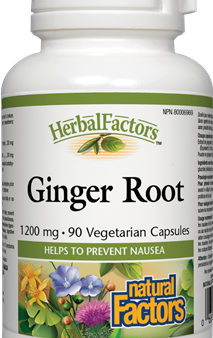 Natural Factors HerbalFactors Ginger Root 1200 mg (90 VCaps) Supply