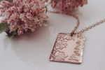 Birth Flower Garden Rectangle Name Necklace For Cheap