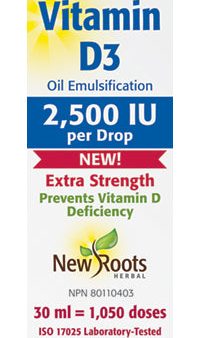 New Roots Vitamin D3 2500 IU Extra Strength (30 mL Drops) For Sale