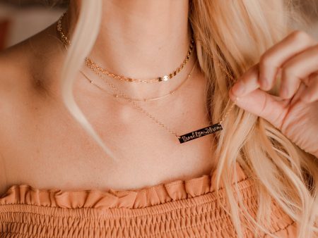 Lara Large Bar Personalized Necklace on Sale