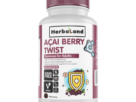 HerbaLand Acai Berry Twist Sugar-Free Gummies for Adults - Blueberry (90 Gummies) on Sale