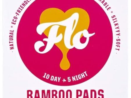 FLO Bamboo Pads Winged & Ultra Thin 10 Day + 5 Night (15 Pads) Hot on Sale