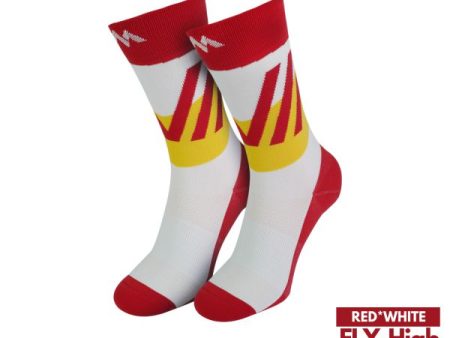 Motive Sock Speed Performance Fly - High Crew Red White Sale