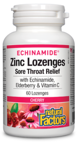 Natural Factors Zinc Lozenges with Echinamide, Elderberry & Vitamin C - Cherry (60 Lozenges) Cheap