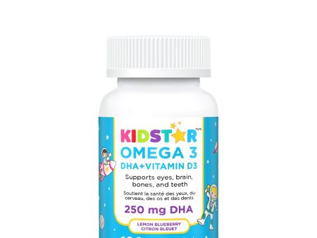 KidStar Nutrients Omega 3 DHA + Vitamin D3 - Lemon Bluberry (120 Chewable Softgels) on Sale