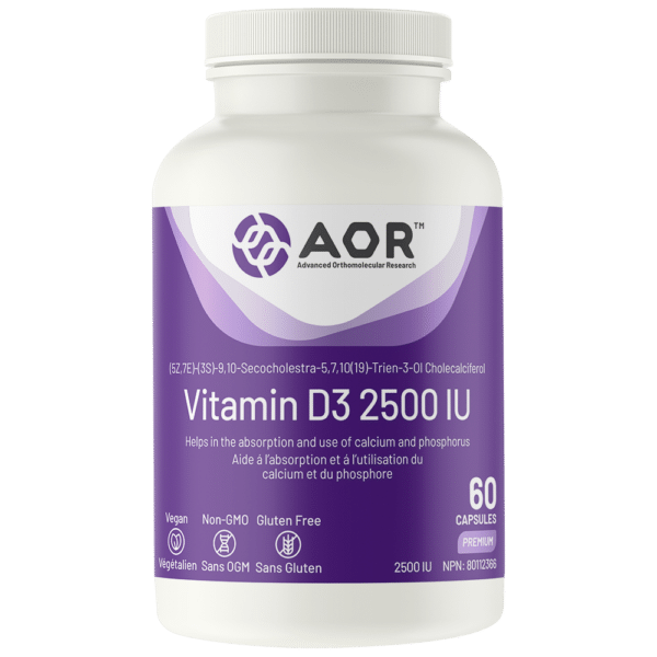 AOR Vitamin D3 2500 IU (60 VCaps) on Sale