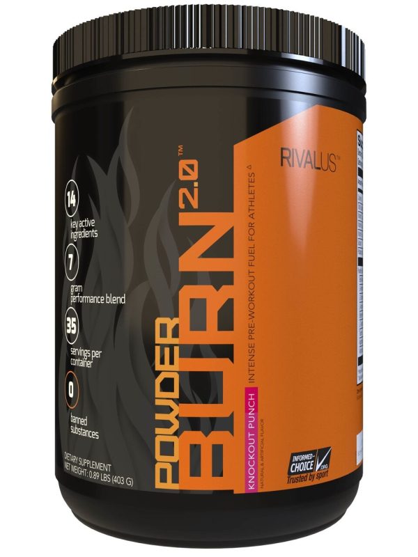 Rivalus Powder Burn 2.0 Pre-Workout - Fruit Punch (403 g) on Sale