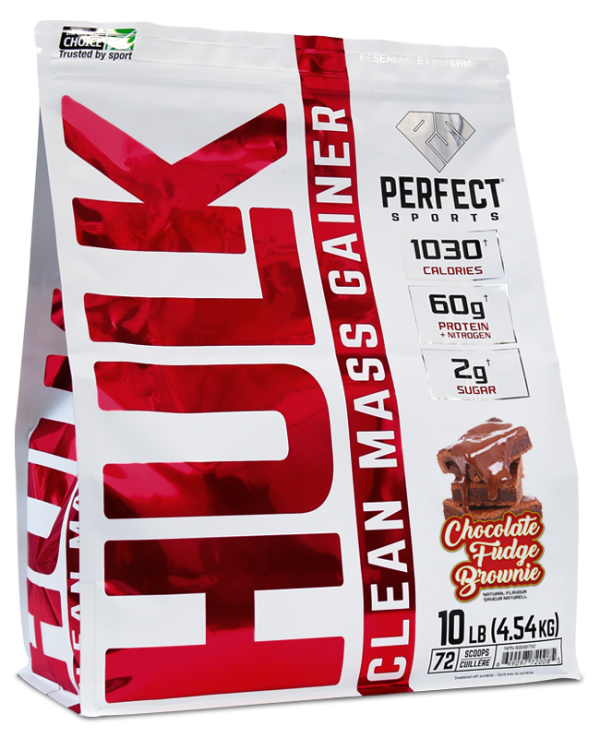 Perfect Sports HULK Mass Gainer - Chocolate Fudge Brownie (10 lbs) Discount