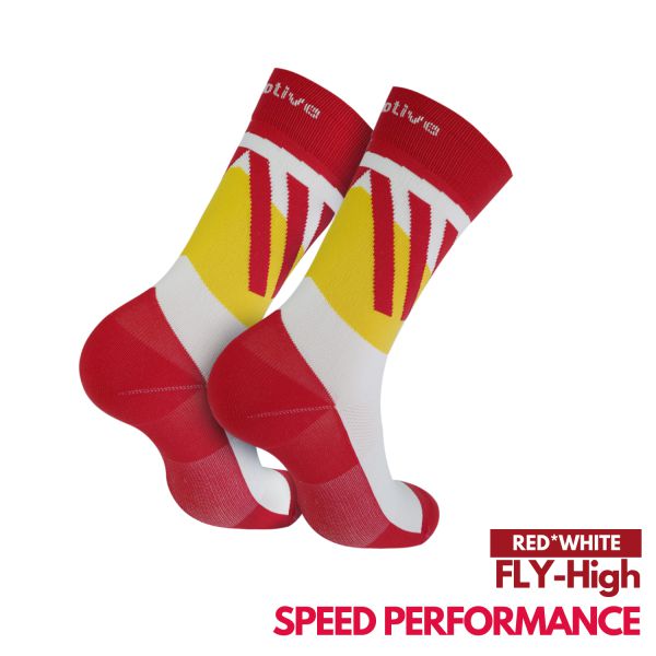 Motive Sock Speed Performance Fly - High Crew Red White Sale