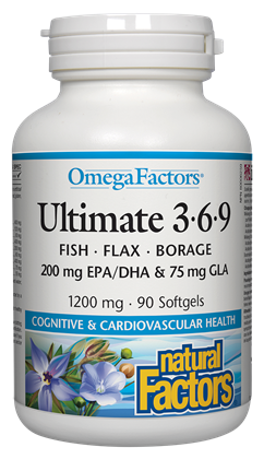 Natural Factors OmegaFactors Ultimate 3-6-9 1200 mg (180 Softgels) For Sale