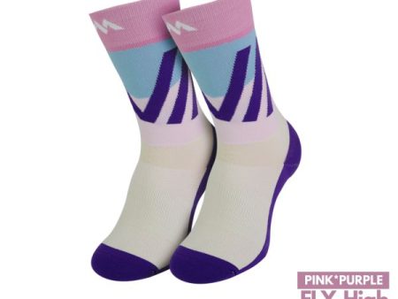 Motive Sock Speed Performance Fly - High Crew Pink Purple Fashion