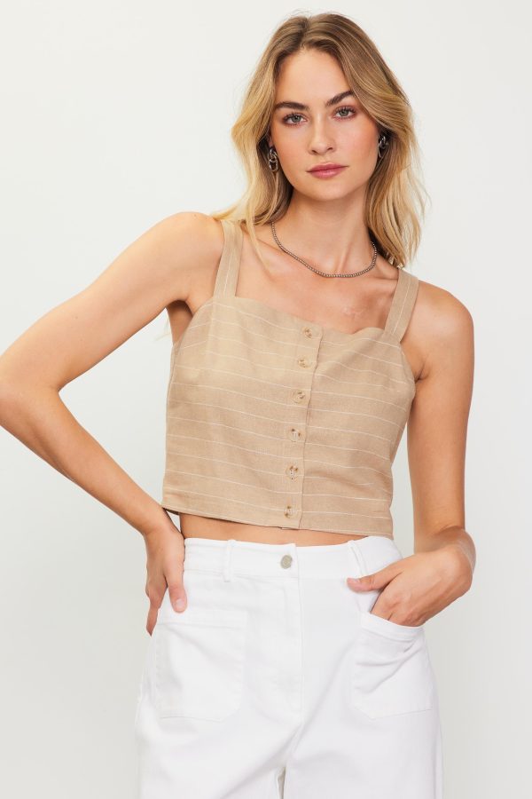 Lileth Linen Button Down Top Discount