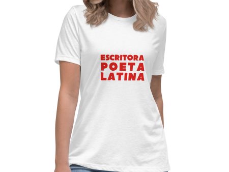 Escritora Poeta Latina in red T-Shirt For Cheap