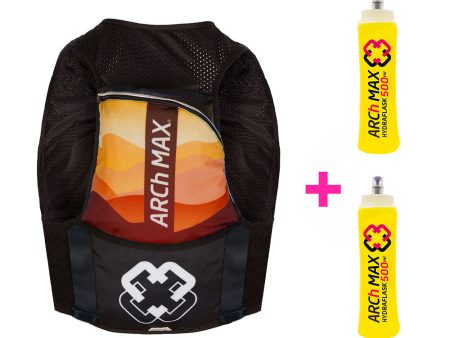 ARCh MAX Hydration Vest 8L Unisex Orange + 2 Hydraflask 500ml For Sale