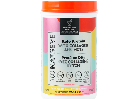 Natreve Keto Protein with Collagen & MCTs - French Vanilla Wafer Sundae (1.16 lbs) For Sale