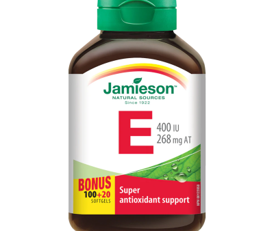 Jamieson Vitamin E 400 IU Extra Strength BONUS SIZE (120 Softgels) Online Sale