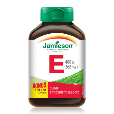 Jamieson Vitamin E 400 IU Extra Strength BONUS SIZE (120 Softgels) Online Sale