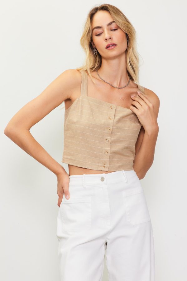 Lileth Linen Button Down Top Discount