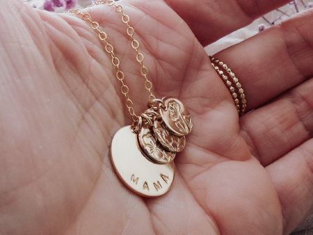 Birth Flower Personalized Necklace - Mia + Mini Discs Discount