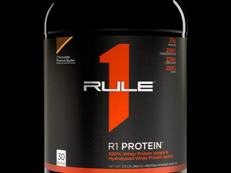 Rule One R1 Protein 100% Whey Isolate & Hydrolyzed Whey - Chocolate Peanut Butter For Sale