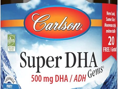 Carlson Laboratories Super DHA 500 mg BONUS SIZE (80 Softgels) For Cheap