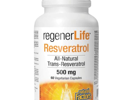 Natural Factors RegenerLife Resveratrol 500 mg (60 VCaps) Hot on Sale