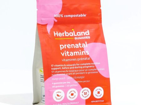 HerbaLand Prenatal Vitamins - Mango Peach (60 Gummies) on Sale