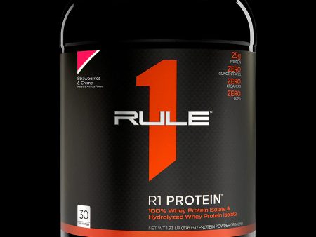 Rule One R1 Protein 100% Whey Isolate & Hydrolyzed Whey - Strawberries and Creme Online Hot Sale