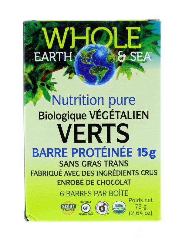 Whole Earth & Sea Pure Food Organic Vegan Greens Protein Bar 15 g Discount