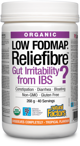 Natural Factors Organic Low Fodmap Reliefibre - Tropical (268 g) For Discount