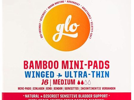 GLO Bamboo Mini-Pads Winged & Ultra Thin - Medium (16 Pads) Discount